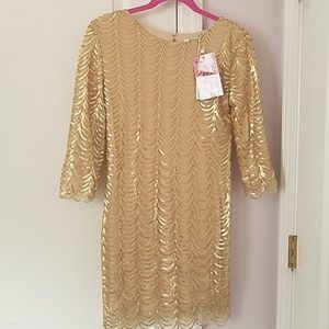 Lulu's Gold Sequin Dress